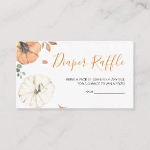 Minimalist A Little Pumpkin Diaper Raffle Enclosure Card