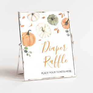 Minimalist A Little Pumpkin Diaper Raffle Poster
