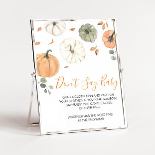 Minimalist A Little Pumpkin Don't Say Baby Poster
