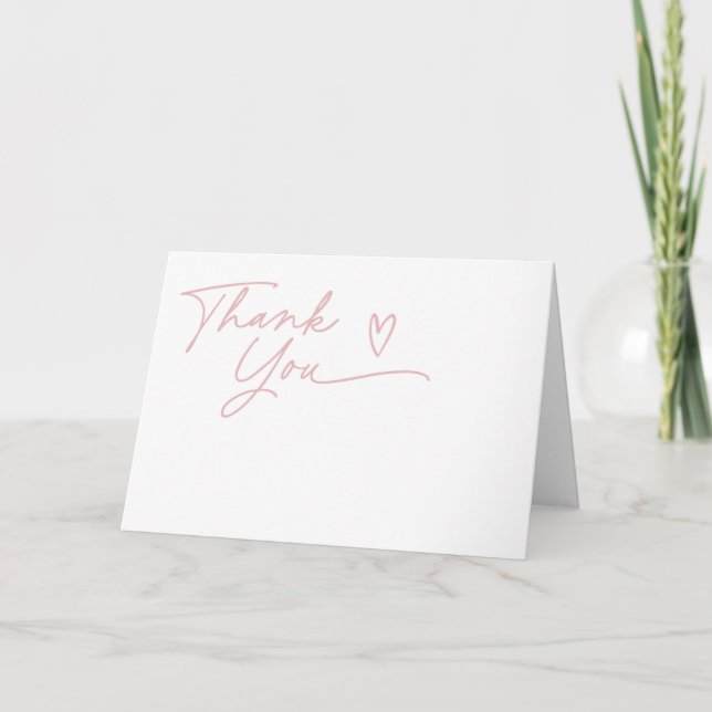 Minimalist A Sweet Girl Baby Shower  Thank You Card (Front)