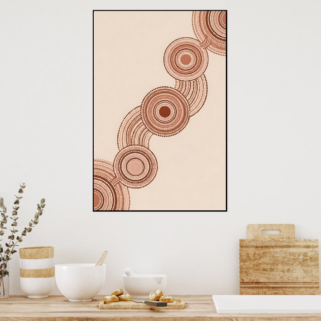 Minimalist Aboriginal Dot Art Poster (Kitchen)