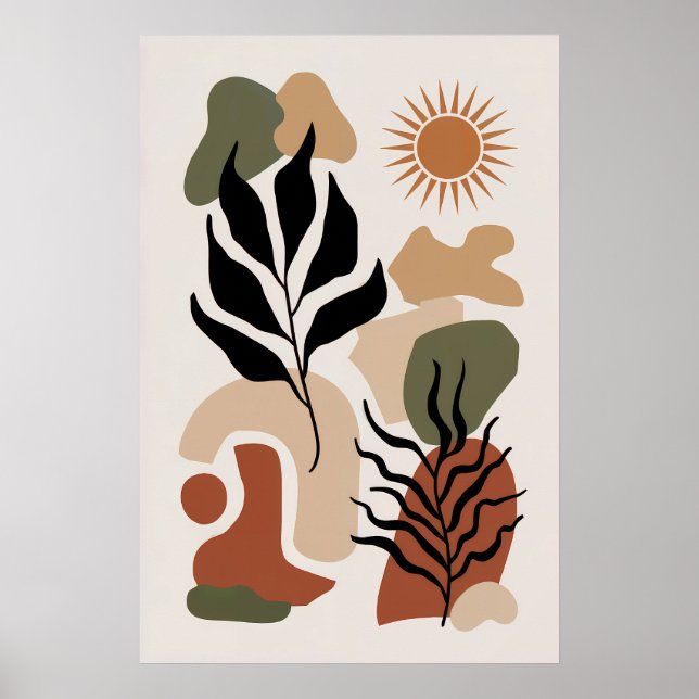 Minimalist Abstract Art Modern Vector Illustration Poster (Front)