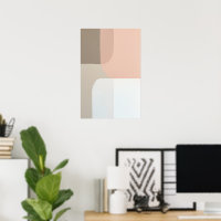 Minimalist Abstract Art Neutral Colour Poster