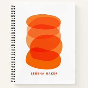 Minimalist Abstract Art Red Orange Personalised Notebook