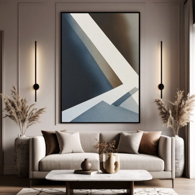 Minimalist Abstract Blue Grey Beige Canvas Print (Creator Uploaded)