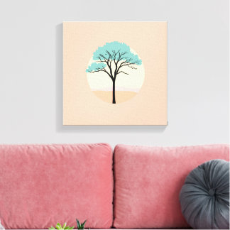 Minimalist Abstract Botanical Plant Faux Canvas Print
