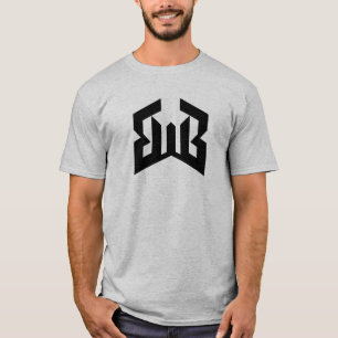 Minimalist Abstract BWB Letter Monogram T-Shirt