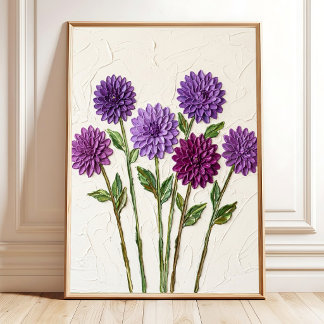 Minimalist Abstract Dahlia Wall Art