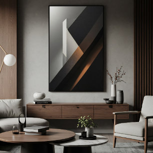 Minimalist Abstract Dark Concrete Canvas Print