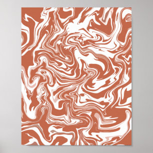 Minimalist Abstract Design with Terracotta Tones Poster