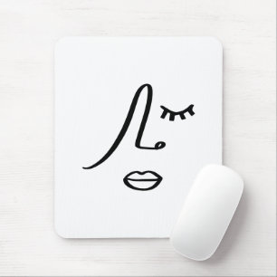 Minimalist Abstract Face Modern Art Design Mouse Mat