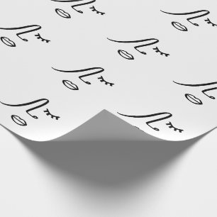 Minimalist Abstract Face Modern Art Design Wrapping Paper