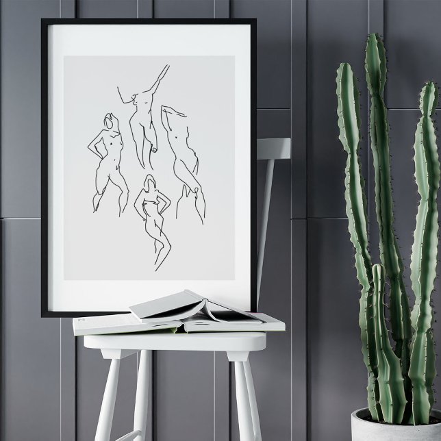 Minimalist Abstract Face Portrait Line Art Drawing Poster (Minimalist Abstract Face Portrait Line Art Drawing Poster)