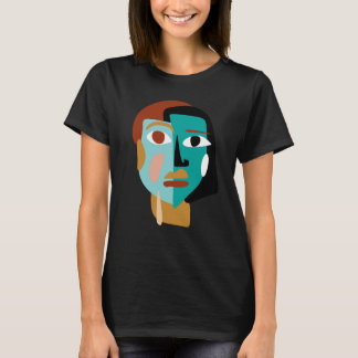 Minimalist Abstract Face Portrait Line Art Drawing T-Shirt
