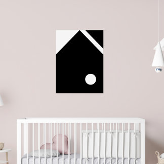 Minimalist Abstract Geometric Art | Bold Black and Poster
