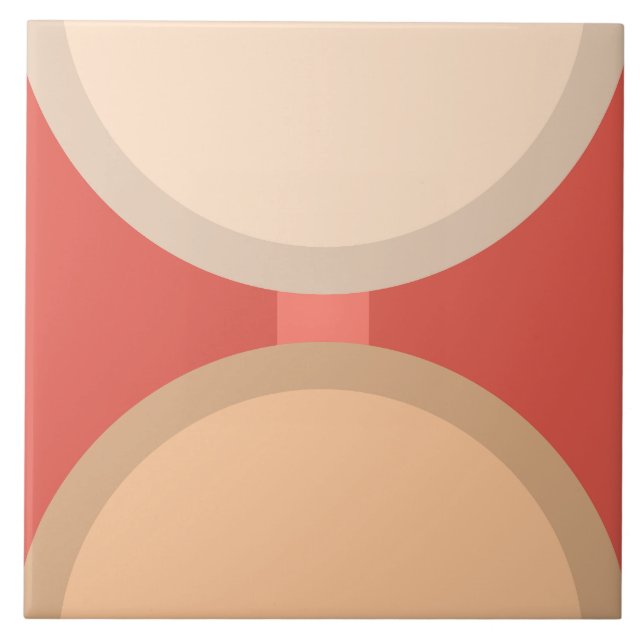 Minimalist Abstract Geometric Art Earth Tones Tile (Front)