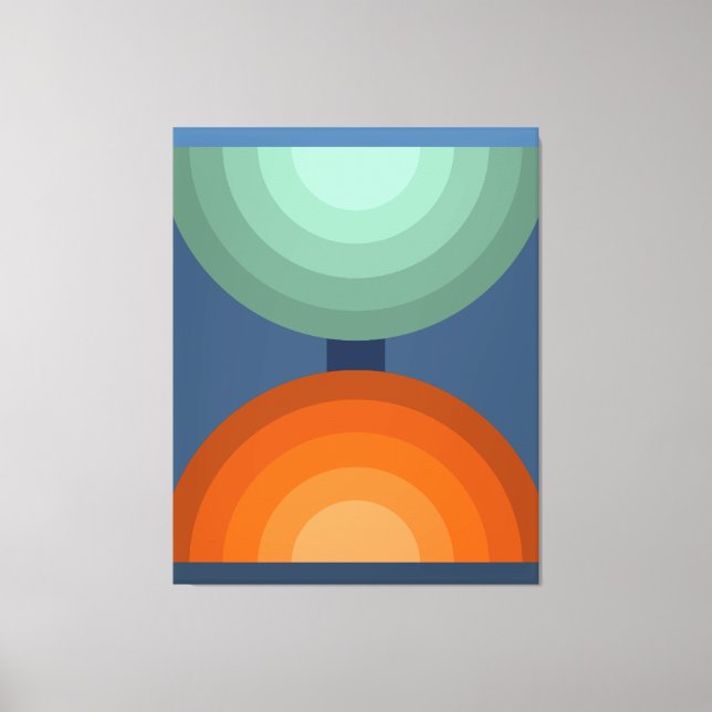Minimalist Abstract Geometric Art Green Brow Tones Canvas Print (Front)