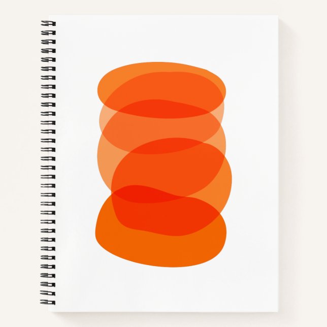 Minimalist Abstract Geometric Art in Orange Notebook (Front)