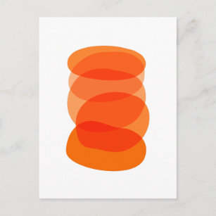 Minimalist Abstract Geometric Art in Orange Postcard