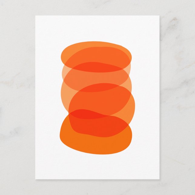 Minimalist Abstract Geometric Art in Orange Postcard (Front)