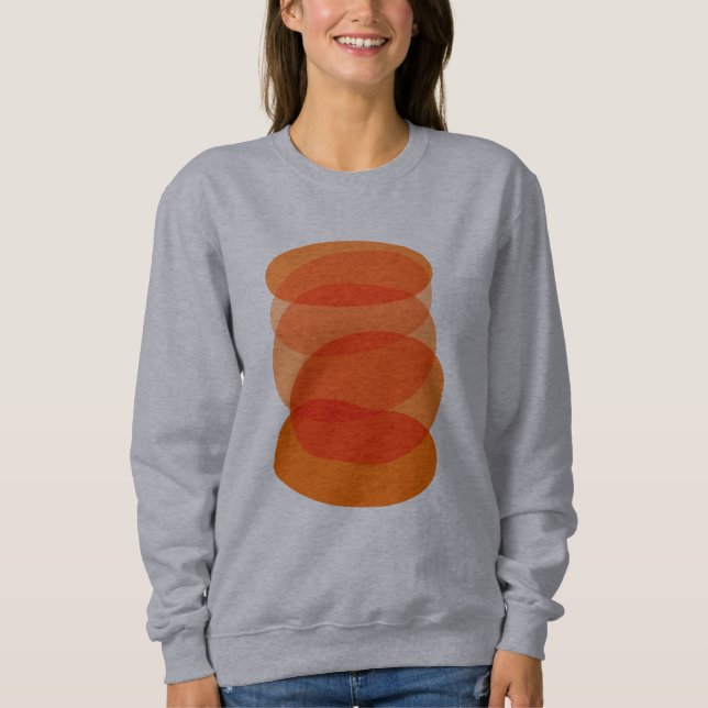 Minimalist Abstract Geometric Art in Orange  Sweatshirt (Front)