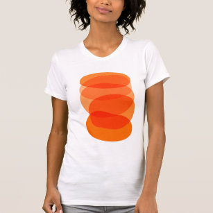Minimalist Abstract Geometric Art in Orange T-Shirt