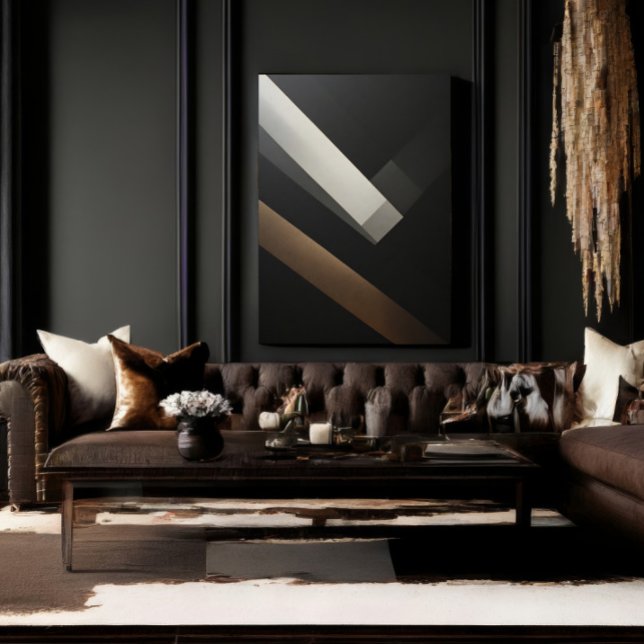 Minimalist Abstract Geometric Diagonal Bands Canvas Print (Creator Uploaded)