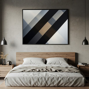 Minimalist Abstract Geometric Neutral Diagonal Poster