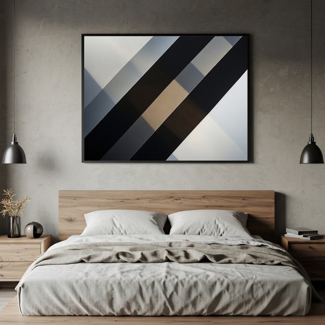 Minimalist Abstract Geometric Neutral Diagonal Poster (Creator Uploaded)