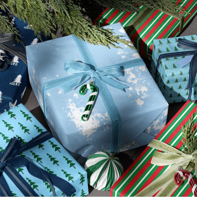 Minimalist Abstract Green Chic Christmas Tree Wrapping Paper (Creator Uploaded)