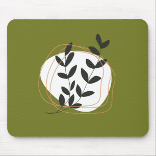 Minimalist abstract in pretty colour Olive green Mouse Mat