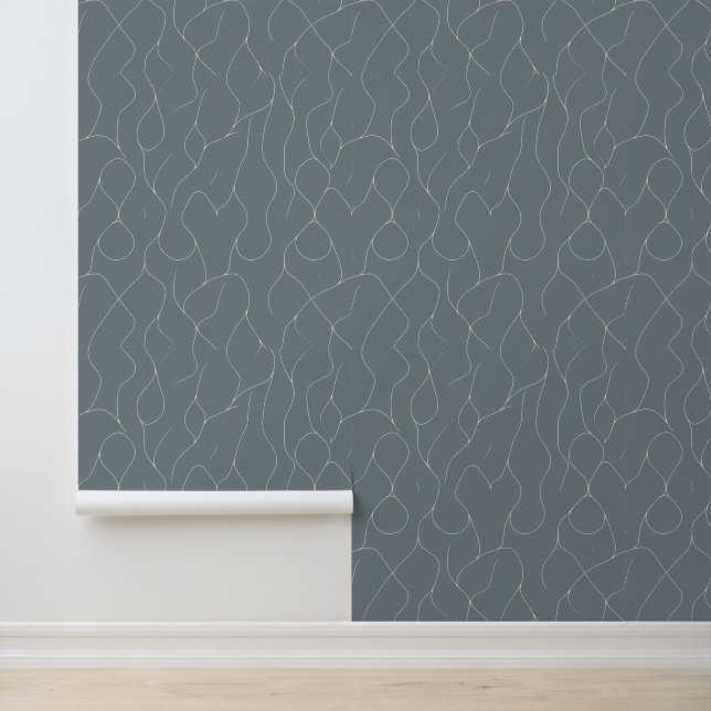 Minimalist Abstract Line Art on Grey Wallpaper (Application)