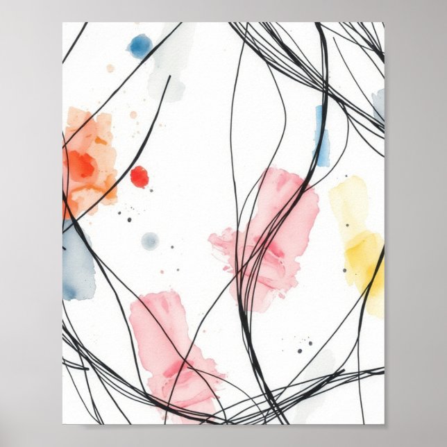 Minimalist Abstract Line Drawing Prints Set (Front)