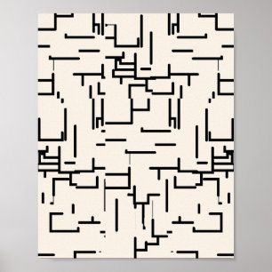 Minimalist Abstract Lines Cream White Poster