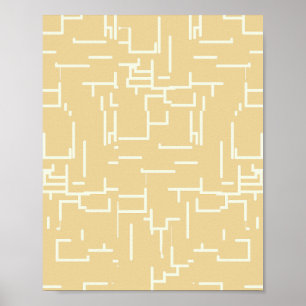 Minimalist Abstract Lines Yellow Poster