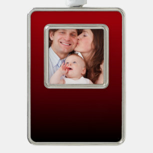 minimalist abstract marsala red burgundy maroon silver plated framed ornament