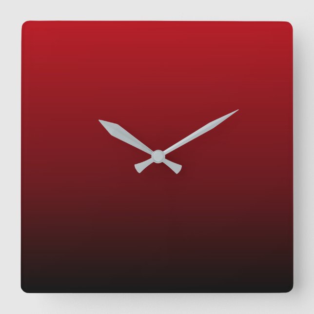 minimalist abstract marsala red burgundy maroon square wall clock (Front)