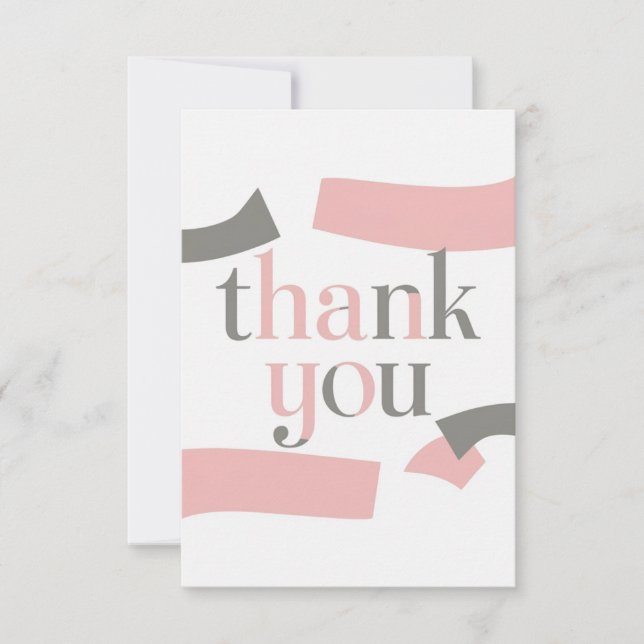 Minimalist Abstract Modern Thank You Card (Front)