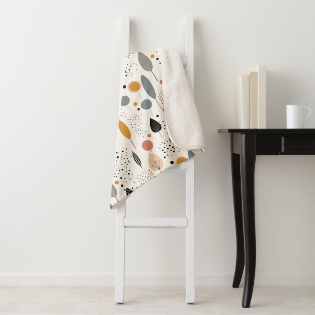 Minimalist Abstract Neutral Pattern  Sherpa Blanket (In Situ)