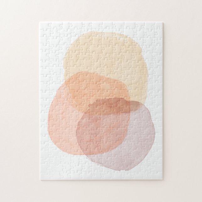 Minimalist Abstract Pastel Watercolor Shapes Jigsaw Puzzle (Vertical)