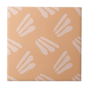 Minimalist Abstract Petal Pattern in Soft Peach To Tile