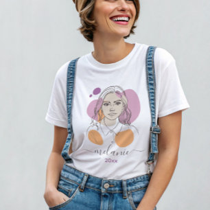 minimalist abstract portrait custom  T-Shirt