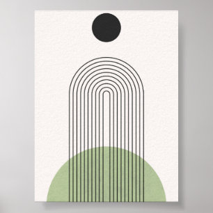Minimalist Abstract Print with Arch and Sun