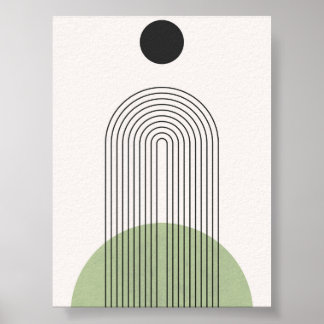 Minimalist Abstract Print with Arch and Sun