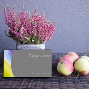 Minimalist abstract QR grey lavender Business Card