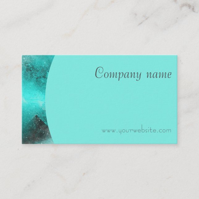 Minimalist abstract QR turquoise Business Card (Front)
