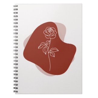 Minimalist Abstract Rose Line Art  Notebook