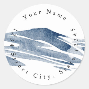 Minimalist Abstract Slate Watercolor Hills Labels