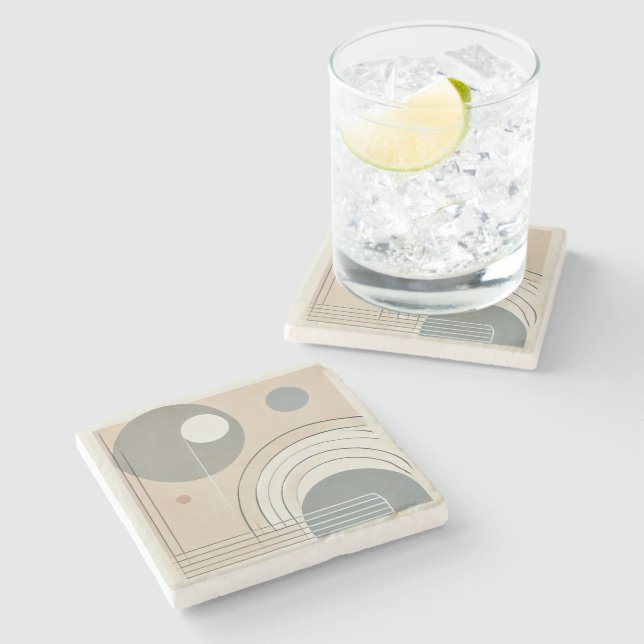 Minimalist Abstract Stone Coaster (Side)