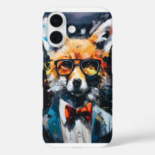 Minimalist Abstract Suited Fox iPhone 16 Case